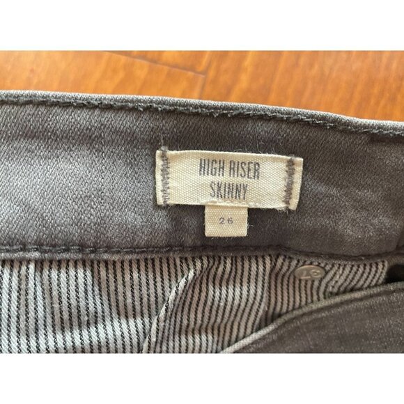 Madewell Jeans High Riser Skinny Zip Fly Denim Fringe Pockets Stretch Gray Sz 26 - Picture 8 of 10